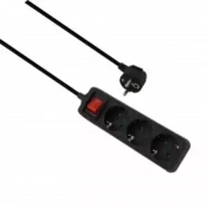Helos Steckdosenleiste CLASSIC 3-fach schwarz 1,5m mit Schalter (3x CEE 7/3 1.50 m)