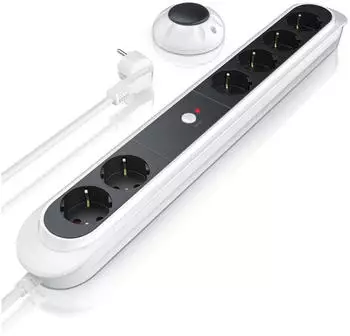 Bearware Steckdosenleiste 6-fach 3680W kabellosem Schalter 15m Reichweite (4251259167815)