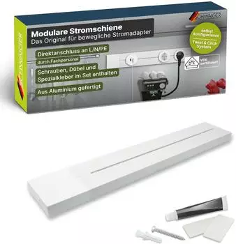 Schwaiger Powerrail Modulare Stromschiene 50cm Wei&szlig; IP20 (MSLW0500)