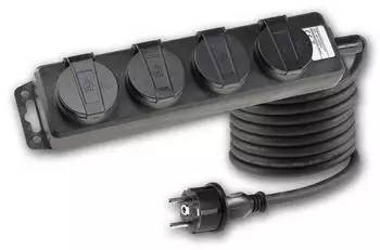 ChiliTec 4-fach Gartensteckdosenleiste IP44 H07RN-F 3G1,5mm&sup2; 10m Kabel (24005)