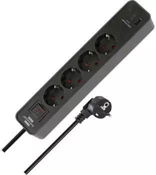 Brennenstuhl Ecolor Steckdosenleiste 4-fach 1,5m schwarz (1153240216)