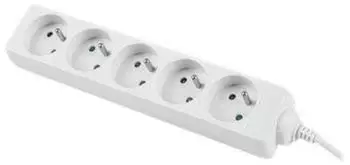 Lanberg Steckdosenleiste PS0-05E-0150-W Verl&auml;ngerungskabel 5 AC-Ausg&auml;nge Indoor (5x CEE 7/5 1.50 m)