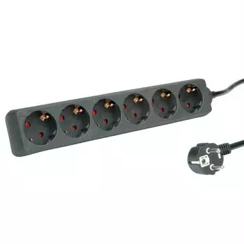 Roline Steckdosenleiste 6fach ohne Schalter schwarz 3m (6x CEE 7/3 3 m)