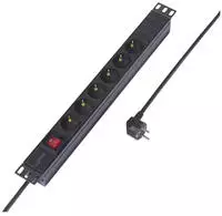 Sygonix SY-6736978 Steckdosenleiste 19 Zoll 6fach Schwarz Schutzkontakt 1 St.