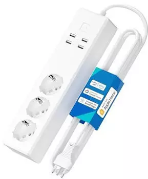 Meross PSX340 Smart WLAN Steckdosenleiste 16A 3 Schuko 4 USB-Ports (PSX340)