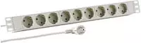 EFB-Elektronik 19- 1HE Steckdosenleiste 9 x CEE 7/3 ohne Schalter im Aluprofil, grau