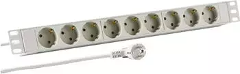 EFB-Elektronik Steckdosenleiste 1HE 9xCEE 7/3 ohne Schalter,Alu,gra (9x 2 m)