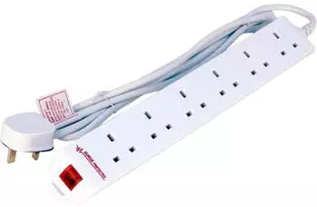 MicroConnect Steckdosenleiste 6-way UK Surge Protected (6x BS 1363 2 m)