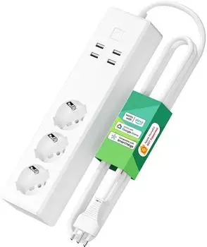 Meross Smart WLAN Steckdosenleiste 3 AC 4 USB italienischer Standard (123)