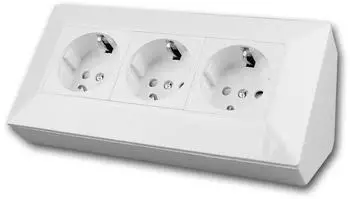 ChiliTec Delphi Steckdosenblock 3-fach 45&deg; Aufbau/Unterbau (23630)