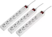 Sygonix 3xSY-5044446&Uuml;berspannungsschutz-Steckdosenleiste 6fach Wei&szlig;...