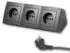 McPower Flair Tischsteckdose 3-fach, 250V/16A, anthrazit, 2m Kabel