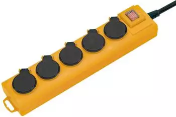 Brennenstuhl Super-Solid SL 554 FR Steckdosenleiste 5-fach IP54 2m Kabel, gelb (1159901215)