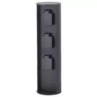 Gartensteckdose 3-fach 40 Cm Aluminiumguss Schwarz Ip44 Energies&auml;ule Au&szlig;ensteckdose