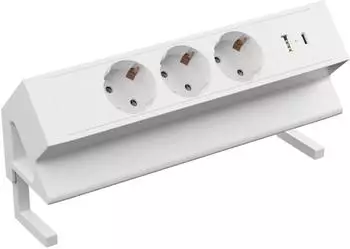 Kalb 3-fach Aufsatzsteckdose mit USB-A/C zum Anklemmen (KA120006)
