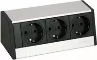 EVOline Steckdosenelement EVOline R-Dock 230 V - 3x Schuko, alufarbig