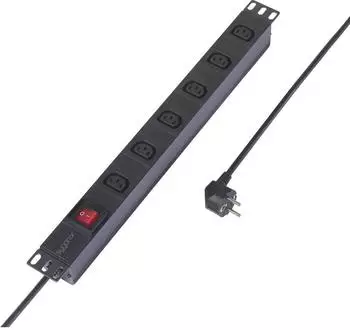 Sygonix Steckdosenleiste 19 Zoll 6-fach Schutzkontakt Schwarz (SY-6736980)