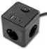 ChiliTec Steckdosen-Würfel 3-fach USB-A/USB-C mit Schalter, 1,5m Kabel, schwarz (24075)