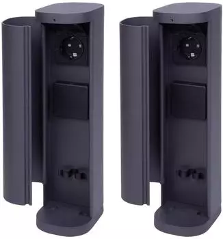 Novatool Steckdosenturm 2-fach Au&szlig;en Anthrazit IP44