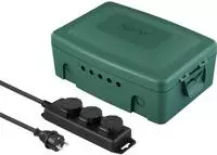 Sygonix SY-6797950 Verteilerbox 3fach Gr&uuml;n, Schwarz erh&ouml;hter Ber&uuml;hrungsschutz