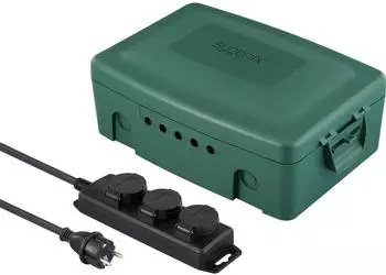 Sygonix Verteilerbox 3-fach, Gr&uuml;n/Schwarz, erh&ouml;hter Ber&uuml;hrungsschutz (SY-6797950)
