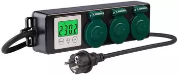 Revolt 3-fach-Outdoor-Steckdosenleiste mit Energiekostenmesser 3680W IP44 (JX8062)
