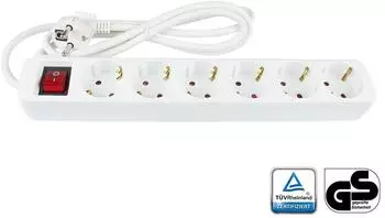 Good Connections Steckdosenleiste 6-fach mit Schalter, 1,5m, wei&szlig; (PS016-W015)