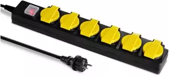 Trotec PVP6 Steckdosenleiste 6-fach, Schutzklappe, 2m Kabel, schwarz (7333000206)