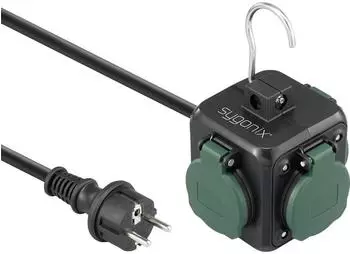 Sygonix Steckdosenw&uuml;rfel schwarz/gr&uuml;n Schutzkontakt (SY-6903362)