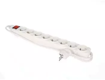 Perel Steckdosenleiste 8-fach Typ E, Schalter, &Uuml;berlastschutz, 1,5m, wei&szlig; (EWS8W)
