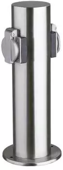 Heitronic Tokio Gartensteckdose 2-fach, Edelstahl, IP44 (35103)