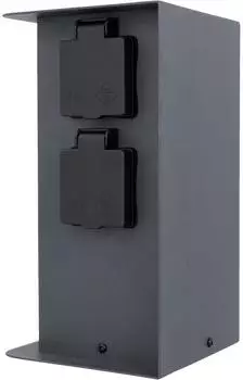 Unitec Gartensäule 4 Schutzkontakt-Steckdosen Steinoptik IP44