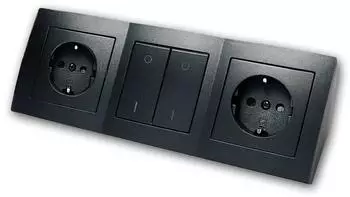 McPower FLAIR Schalterprogramm schwarz unterputz 230V