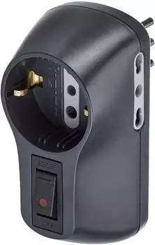 Bticino S3610GB Mehrfachsteckdose 3-fach, Schuko/Bivalent 10/16A, anthrazit (S3610GB)