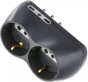 Bticino B4 Steckdosenadapter 2-fach 16A, grau (S3614G)