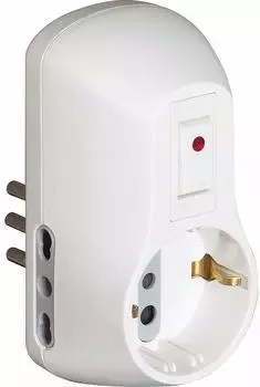 Bticino S3610DB Safe Mehrfachsteckdose 3-fach Schuko 10/16A weiß (S3610DB)