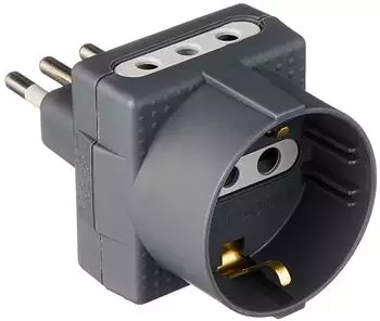 Bticino S3610G Steckdosenadapter Typ L 3-fach, anthrazit (S3610G)