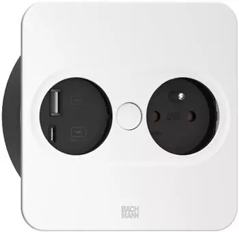 Bachmann TWIST 2 Einbau-Steckdose 1x Typ E, USB-A/C, IP20 (946.207)