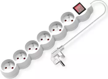 Value 6-fach Steckdosenleiste mit Schalter, CEE-Stecker, wei&szlig;, 1,5m (19.99.0965)
