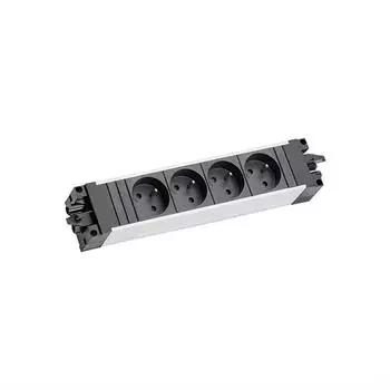 Bachmann Step ALU Einbau-Tischsteckdosenleiste 6x UTE 35&deg; GST18 (906.1789)