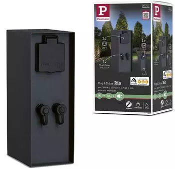 Paulmann Plug & Shine Steckdosens&auml;ule Rio inkl. Trafo, anthrazit, IP44 (94915)