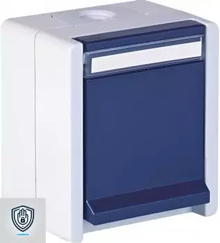 Opus RESIST Schutzkontakt-Steckdose 1-fach Aufputz hellgrau/stahlblau IP44 (755.630.06)