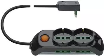 Vimar Mehrfachsteckdose 2 Schuko + 4 Bipasso, 3m Kabel, Schalter (FP00521.L)