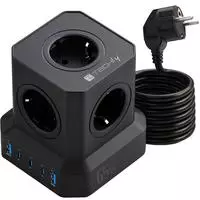 5-fach USB Ladew&uuml;rfel 2xUSB-A 3xUSB-C?, schwarz GaN 65W Multimedia Ladeger&auml;te...