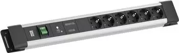Bachmann CONNECTUS Steckdosenleiste 6x CEE 7/3, GVS-Plus, Schalter, 2m, grau (BM005924)