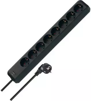 Brennenstuhl Eco-Line Steckdosenleiste 8-fach, schwarz, 5m H05 (1159300015)