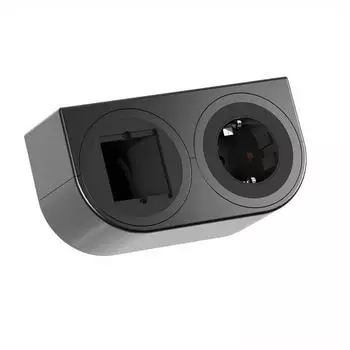Bachmann PIX HOLDER DOUBLE Einbau-Steckdosenleiste 1x CEE7/3, 1x CM, 0,2m GST18, schwarz (BM0020105)