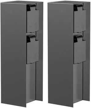 ledscom.de POMI Garten-Steckdosensäule 2-fach, IP44, Edelstahl, anthrazit (LC-SS-9145-x2)