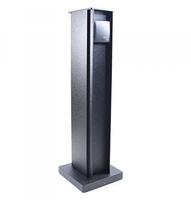 Albert Leuchten Steckdosens&auml;ule 2-fach Alu. schwarz