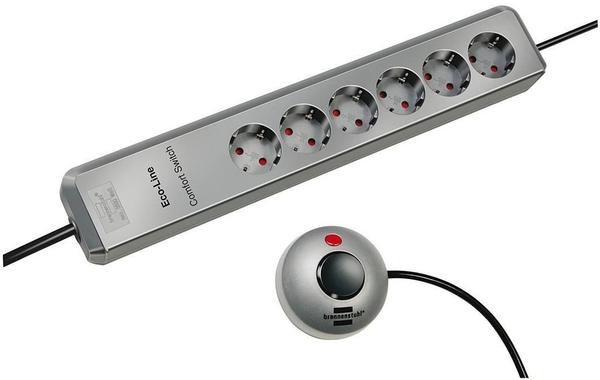 Brennenstuhl Eco-Line Comfort Switch, 6-fach, silber (1159450516)